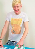 Blond Boy Phoenix pulls out his cock and jacks off